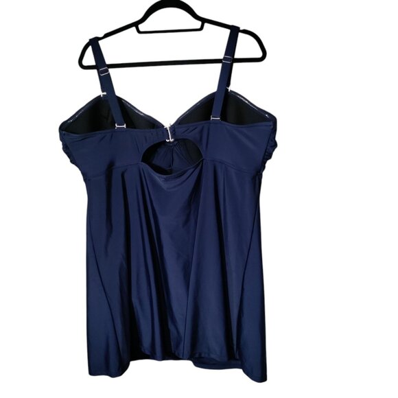 Old Navy Secret Slim Swim Dress Plus Size 3X Navy Blue Underwire Cups - Picture 2 of 8